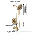 Fantastic Adjustable Reliable Gold Shower And Bath Faucet